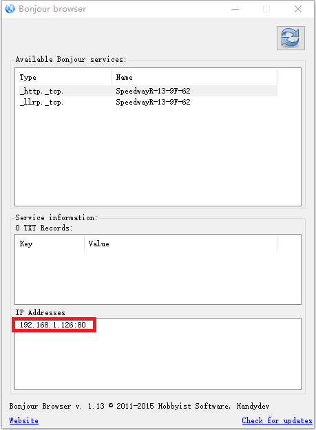 查看impinj舊設(shè)備的IP地址